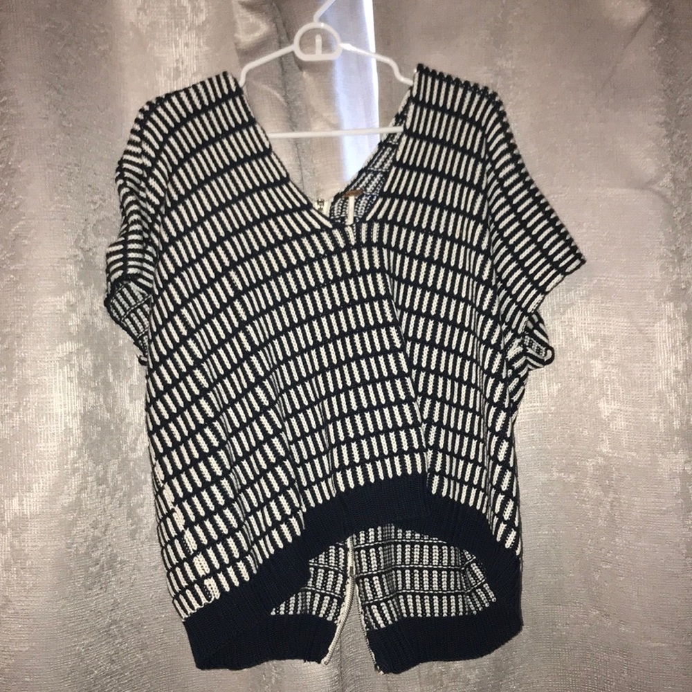 Free People Oversized Zip up Back Sweater